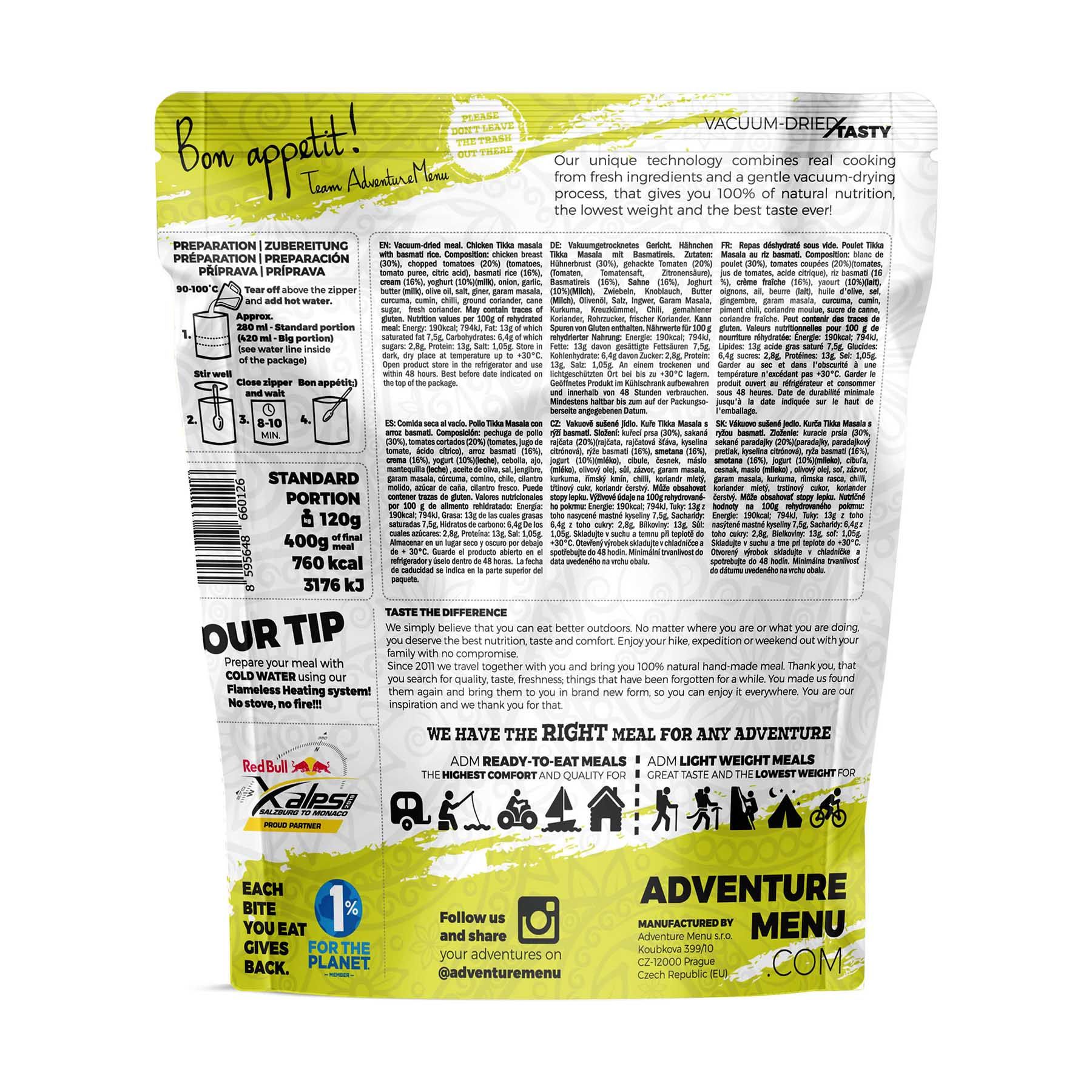 Adventure Menu Kuře Tikka Masala s rýží basmati