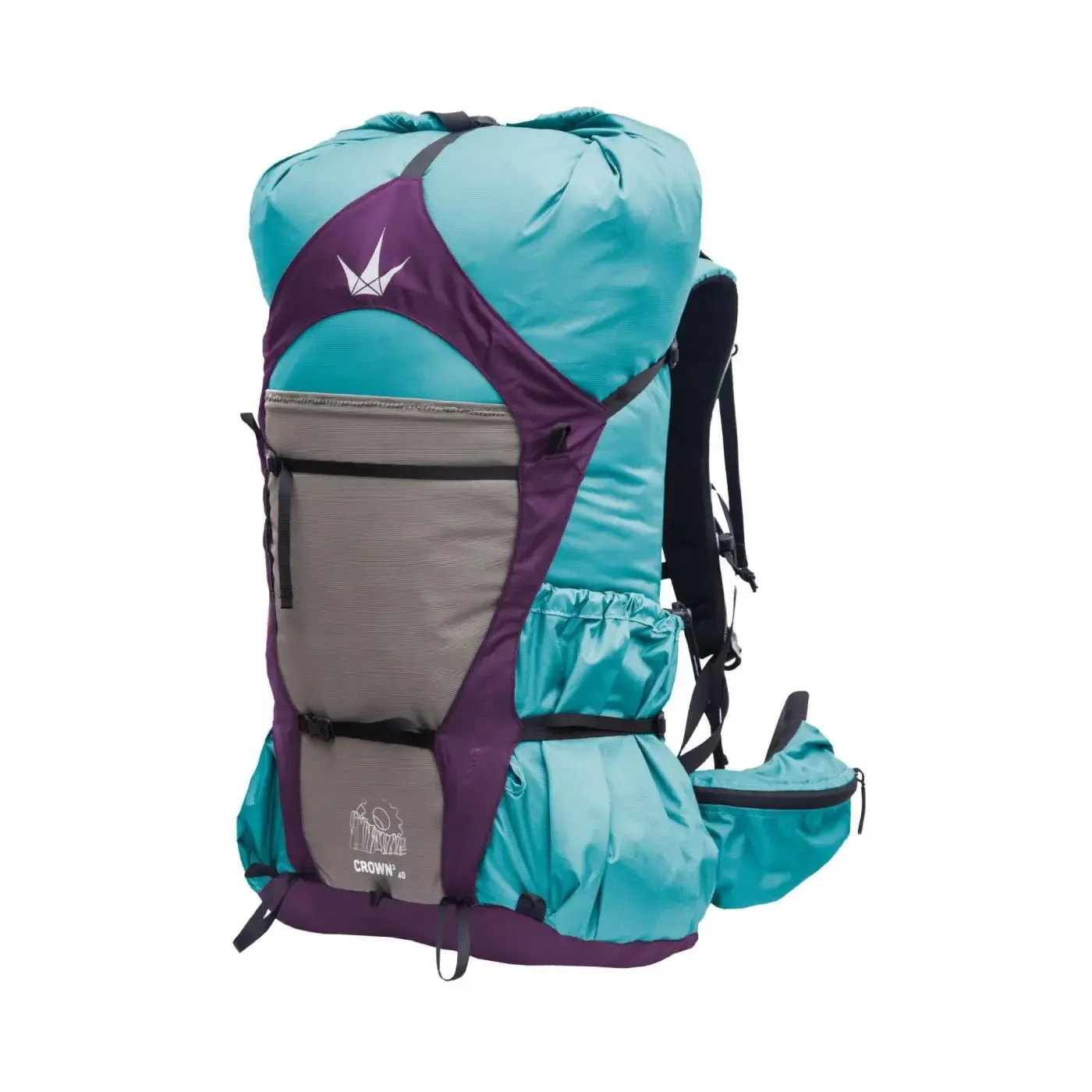 Odolný pohodlný turistický batoh Granite Gear Crown3 40 ECO pro ženy s objemem 40 v modré barvě na turistiku.