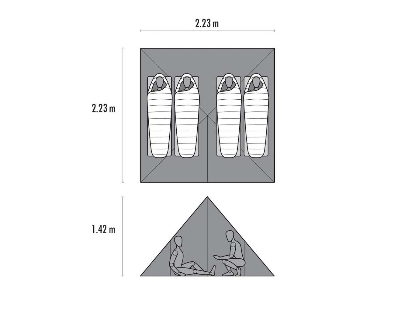 MSR Front Range Bug Floor Insert Rozměry