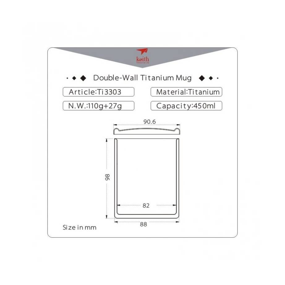 10435 6 Titanovy Thermo Hrnek S Vickem Keith Mug Double Wall 450 Ml