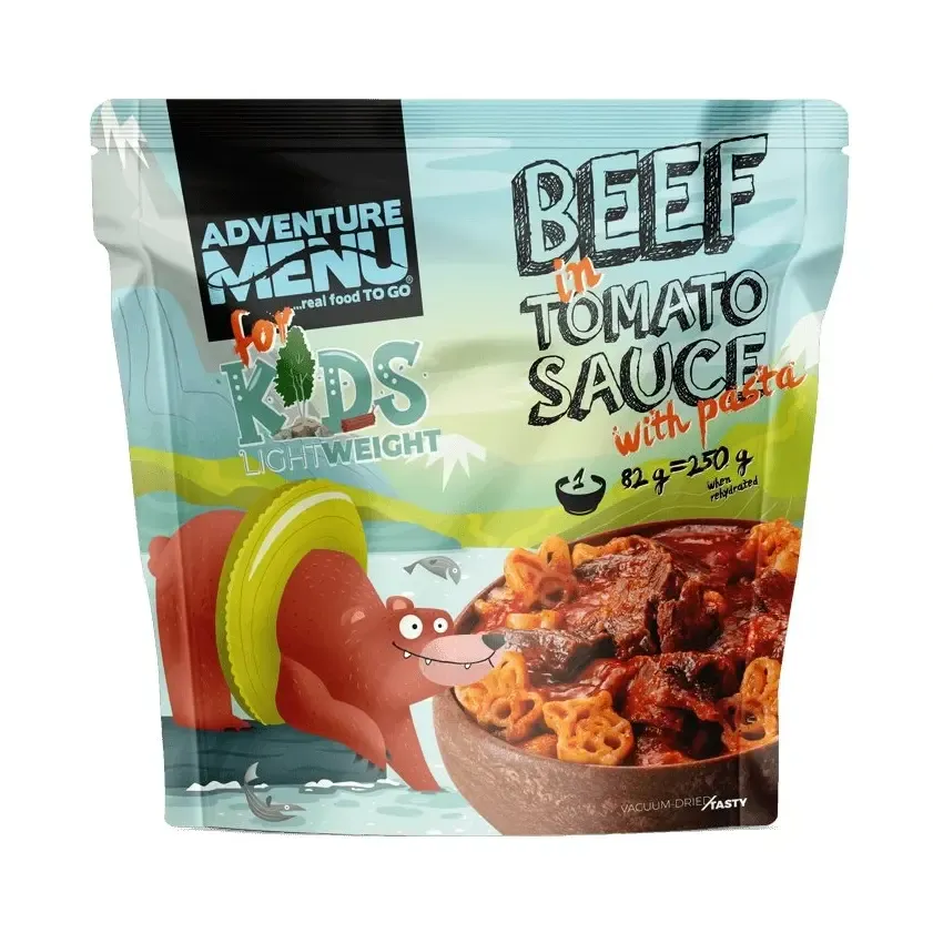 Adventure Menu KIDS Hovězí v rajské omáčce s těstovinami