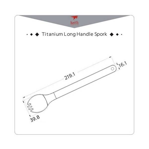 Keith Long Handle Spork titanový lžíce