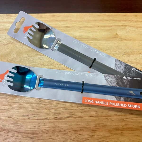 TOAKS Titanium Long Handle Spork with Polished Bowl lifestyle